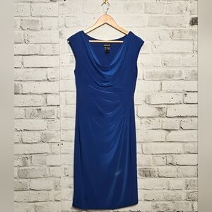 Kalijati Women's Royal Blue Draped Sheath Dress